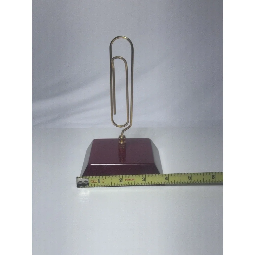 Rosewood Piano Finish Brass  Paper Clip Note / Letter / Paperweight 7 Inches.